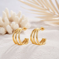 Haven ~ Gold Statement hoops image 3