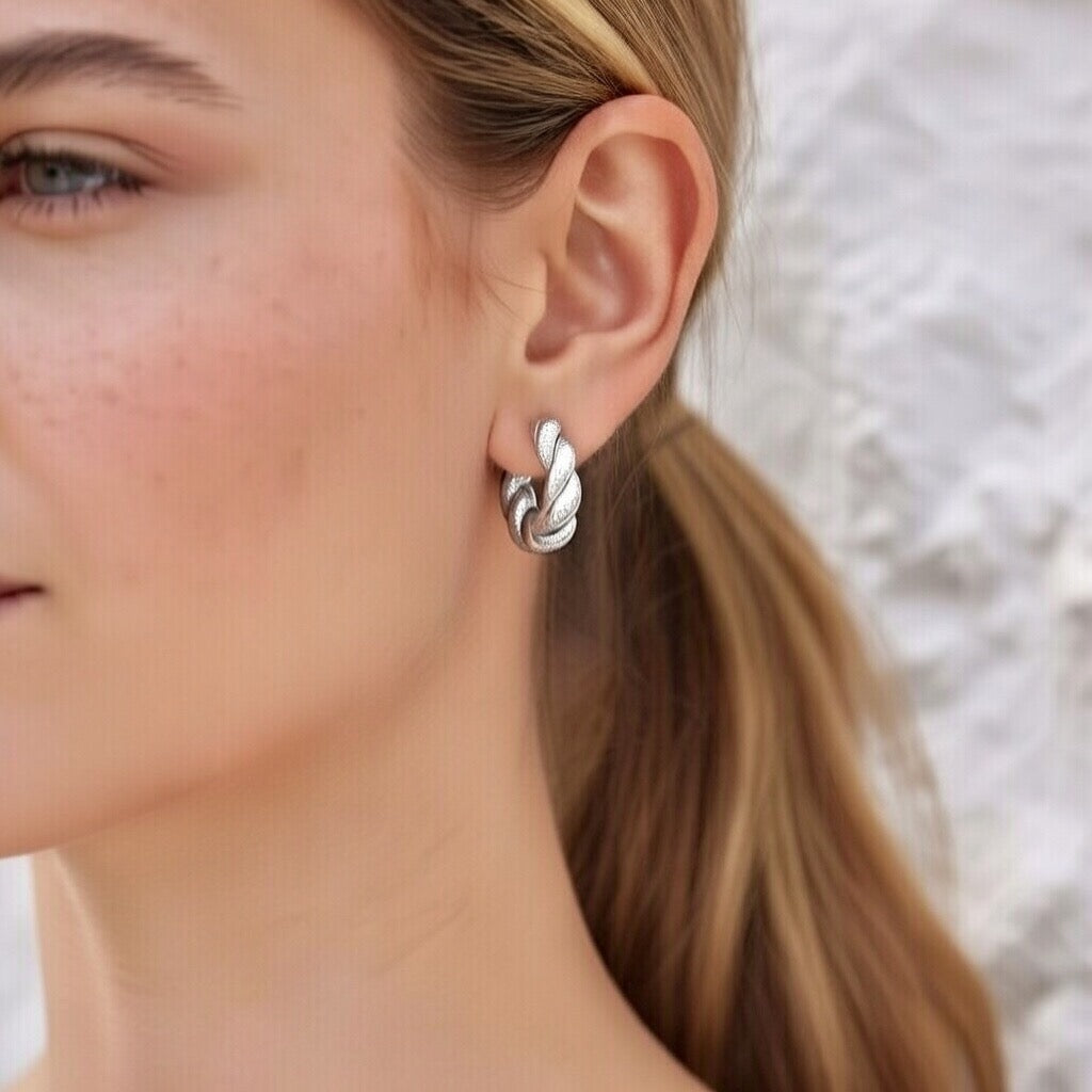 Jaxie ~ Silver Twist hoops image 2