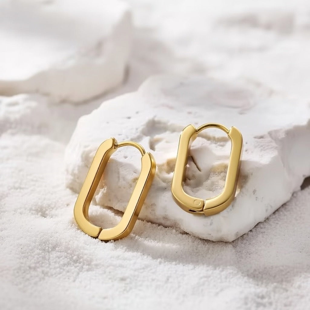 Celine ~ Gold Oval hoops image 2