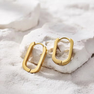 Celine ~ Gold Oval hoops image 2