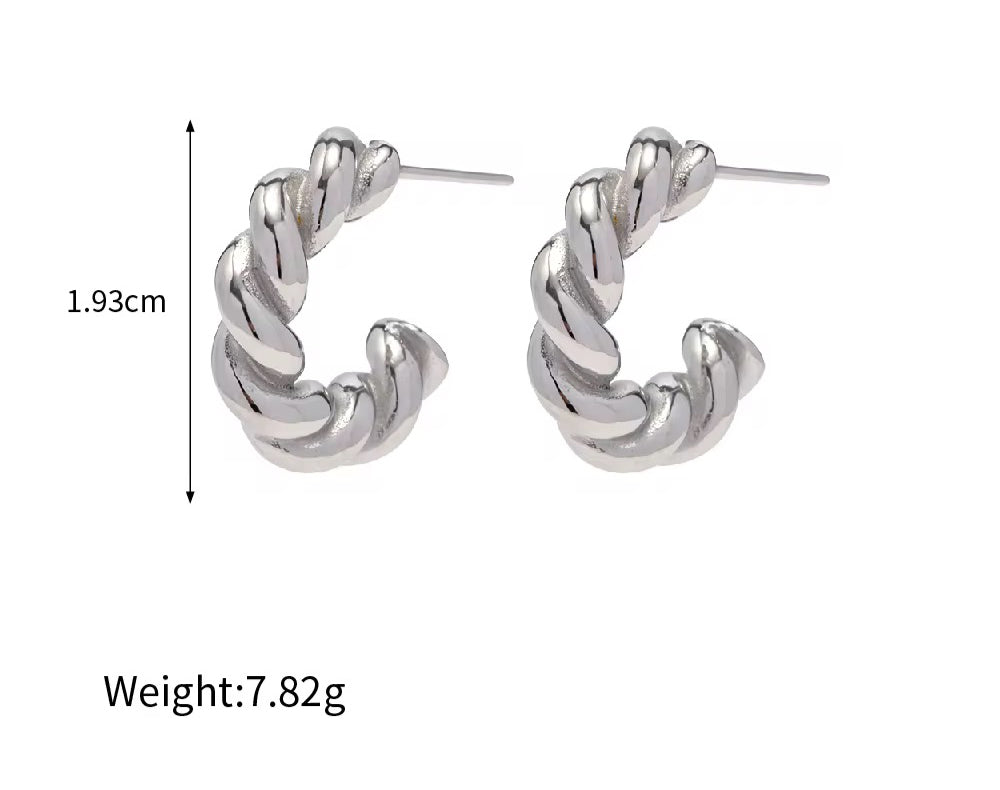 Jaxie ~ Silver Twist hoops image 9
