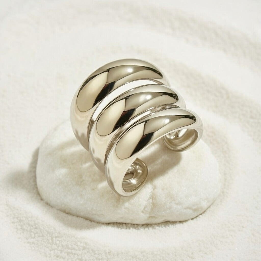 Ava ~ Silver statement Ring image 2