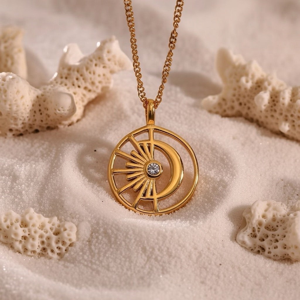 Paris ~ Sun & Moon necklace image 1