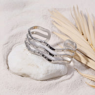 Bondi ~ Silver wave bangle image 1