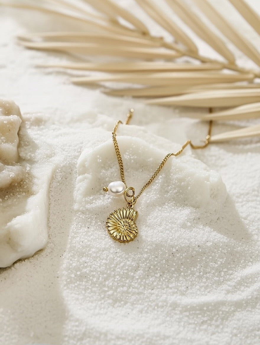 Lexi ~ Shell  and Freshwater pearl necklace image 1