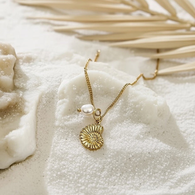 Lexi ~ Shell  and Freshwater pearl necklace image 1