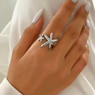 Alora ~Silver starfish ring image 1