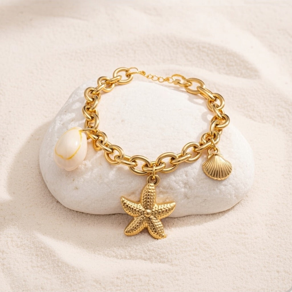 Anastasia ~ Gold sea charm bracelet image 3