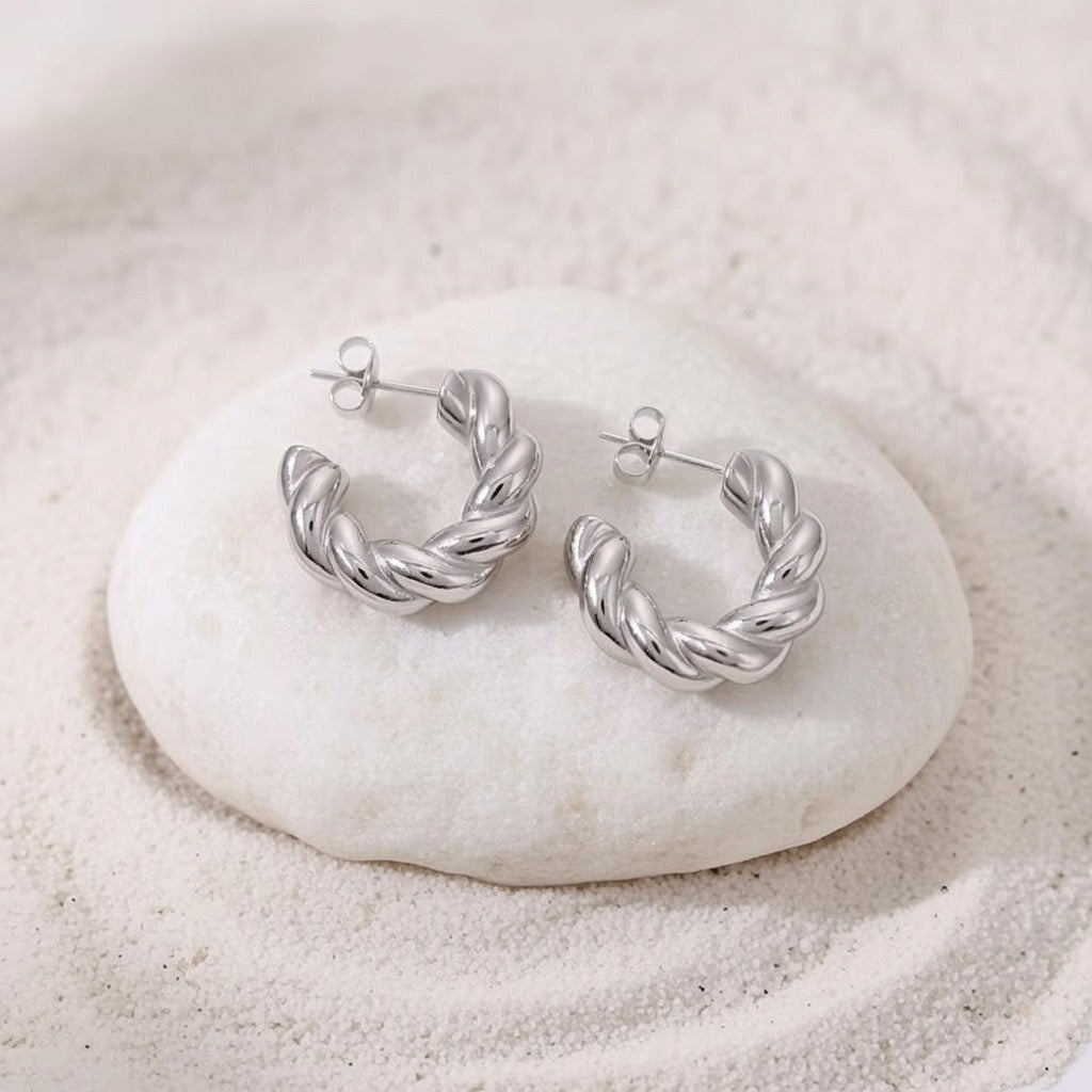 Jaxie ~ Silver Twist hoops image 6