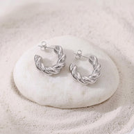 Jaxie ~ Silver Twist hoops image 6