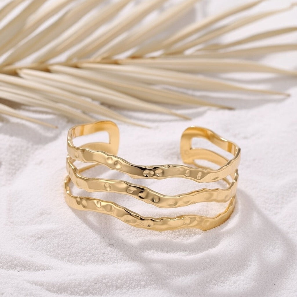 Bondi ~  Gold wave bangle image 3