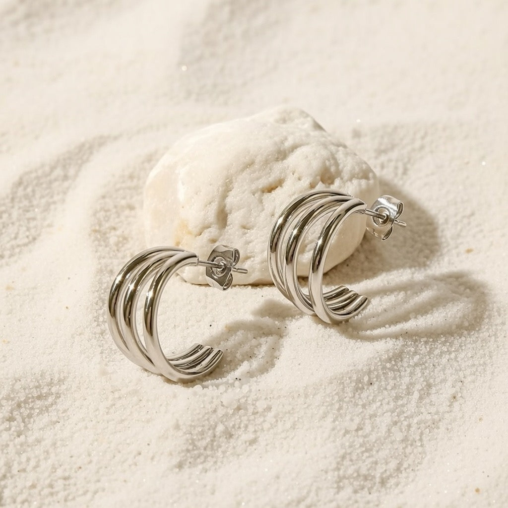 Haven ~ Silver statement hoops image 2