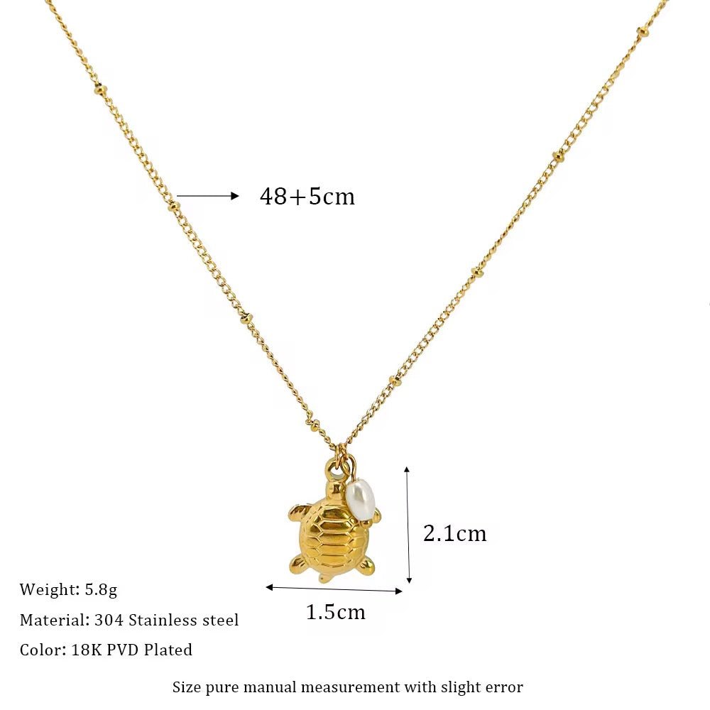 Quinney ~ Sea Turtle FreshwaterPearl necklace image 3