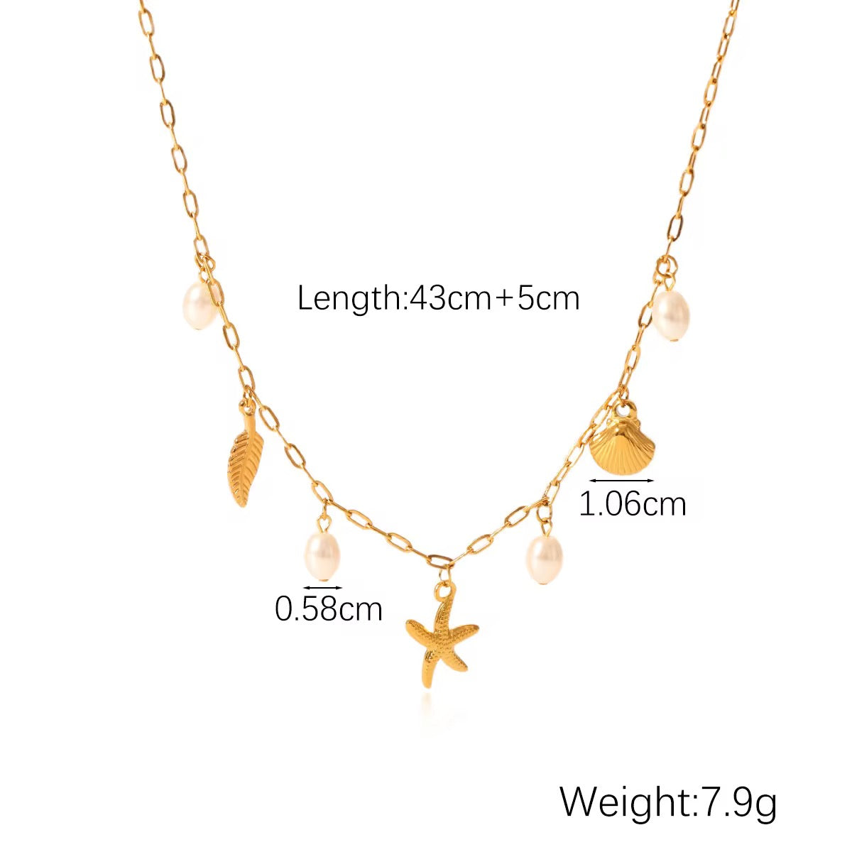 Zara v2 ~ Shell and fin charm necklace image 5