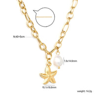 Alyssa ~ Starfish and pearl necklace image 6