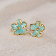 Olivia ~ blue flower earrings image 3