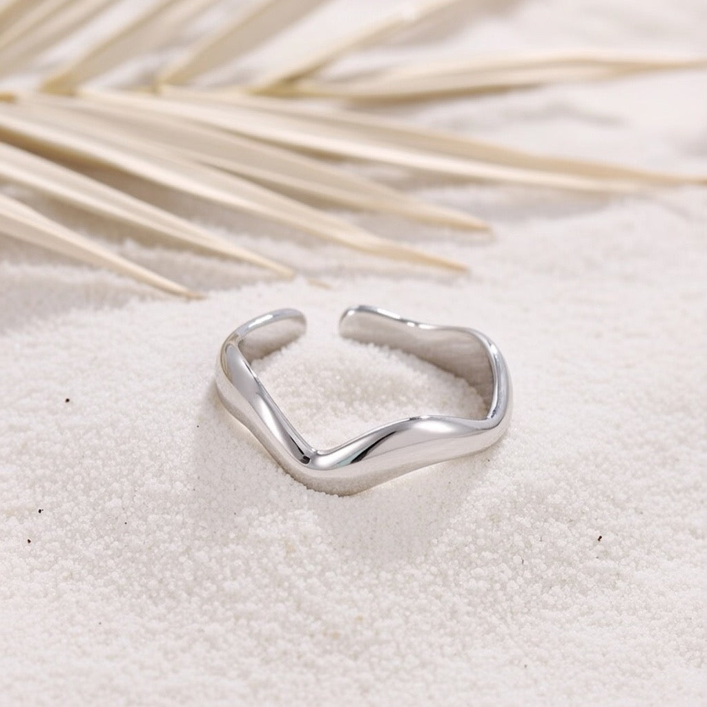 Twyla ~ Silver wave ring image 5