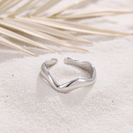 Twyla ~ Silver wave ring image 5
