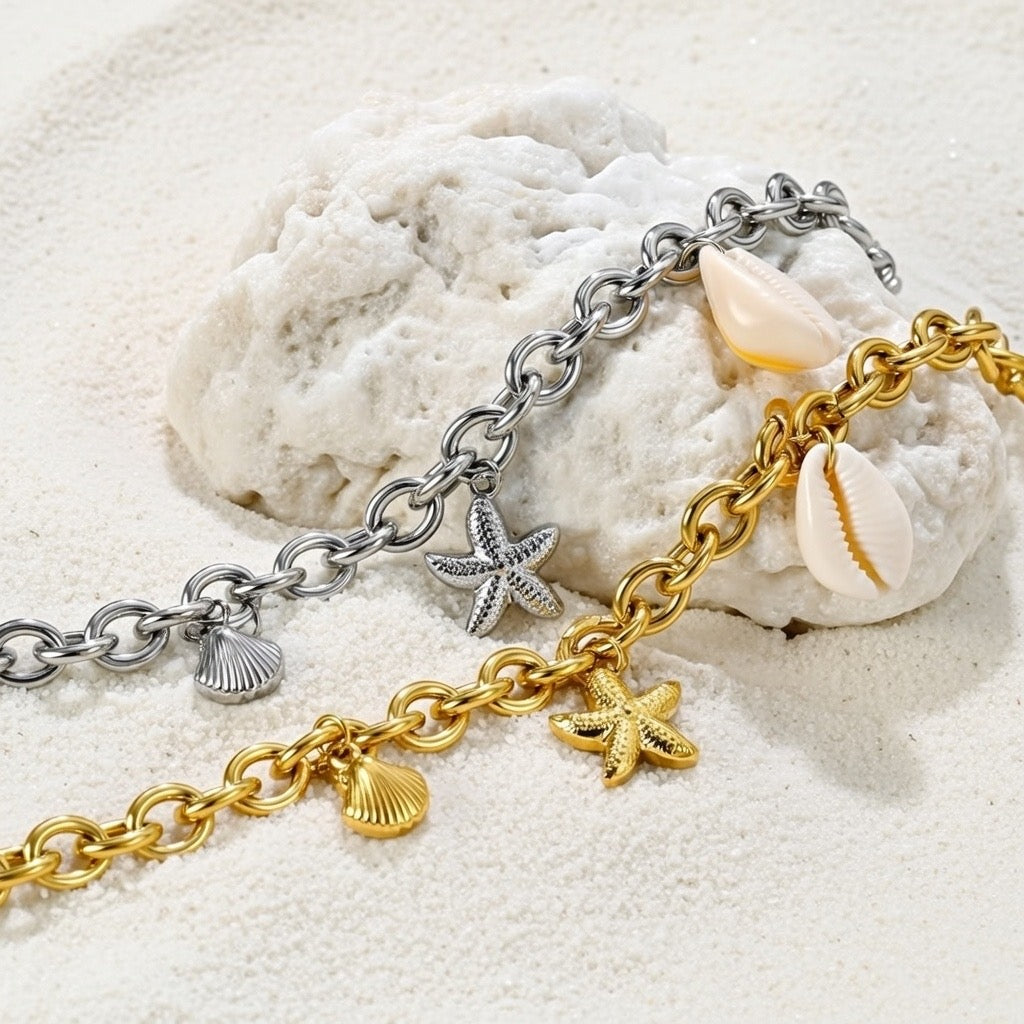 Anastasia ~ Silver ocean charm bracelet image 1