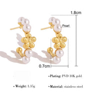 Daisy ~ Dainty flower and pearl earrings image 4