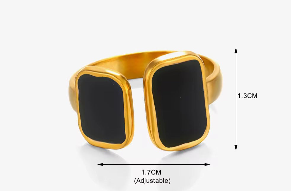 Jade ~ Black abstract ring image 7