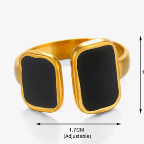 Jade ~ Black abstract ring image 7