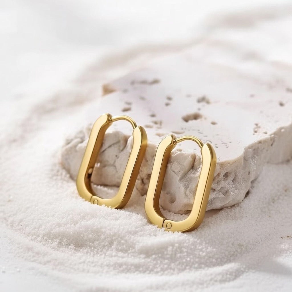 Celine ~ Gold Oval hoops image 3