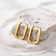 Celine ~ Gold Oval hoops image 3