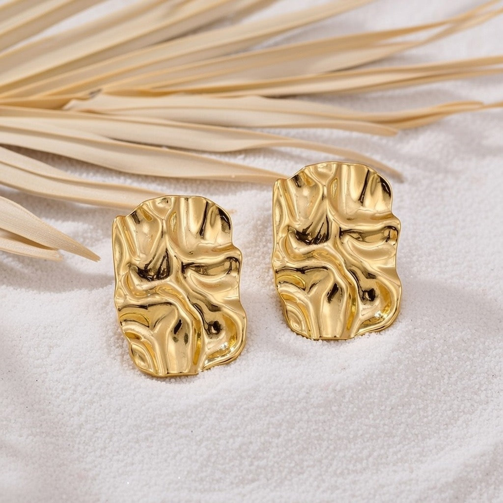 Estelle ~ Abstract  Hammered earrings image 2