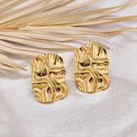 Estelle ~ Abstract  Hammered earrings image 2