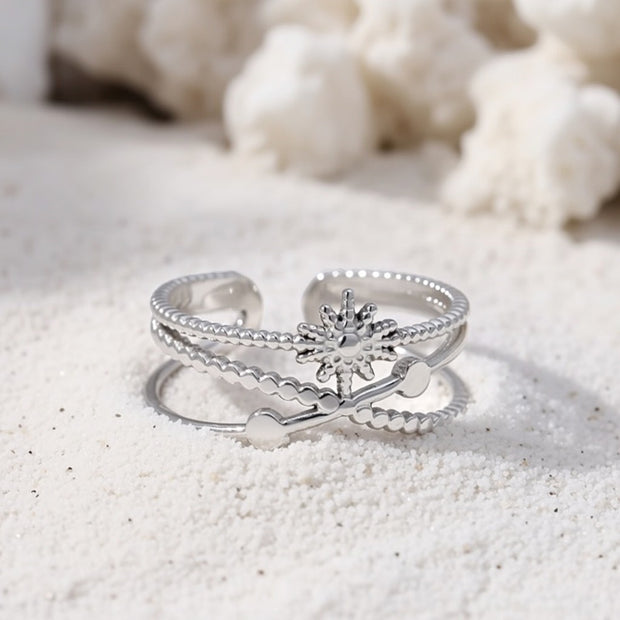 Thea ~ Silver Adjustable sun ring image 0