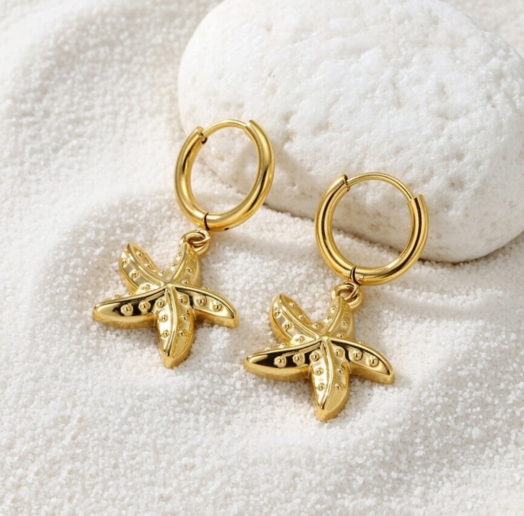 Addy ~ Huggie starfish earrings image 1