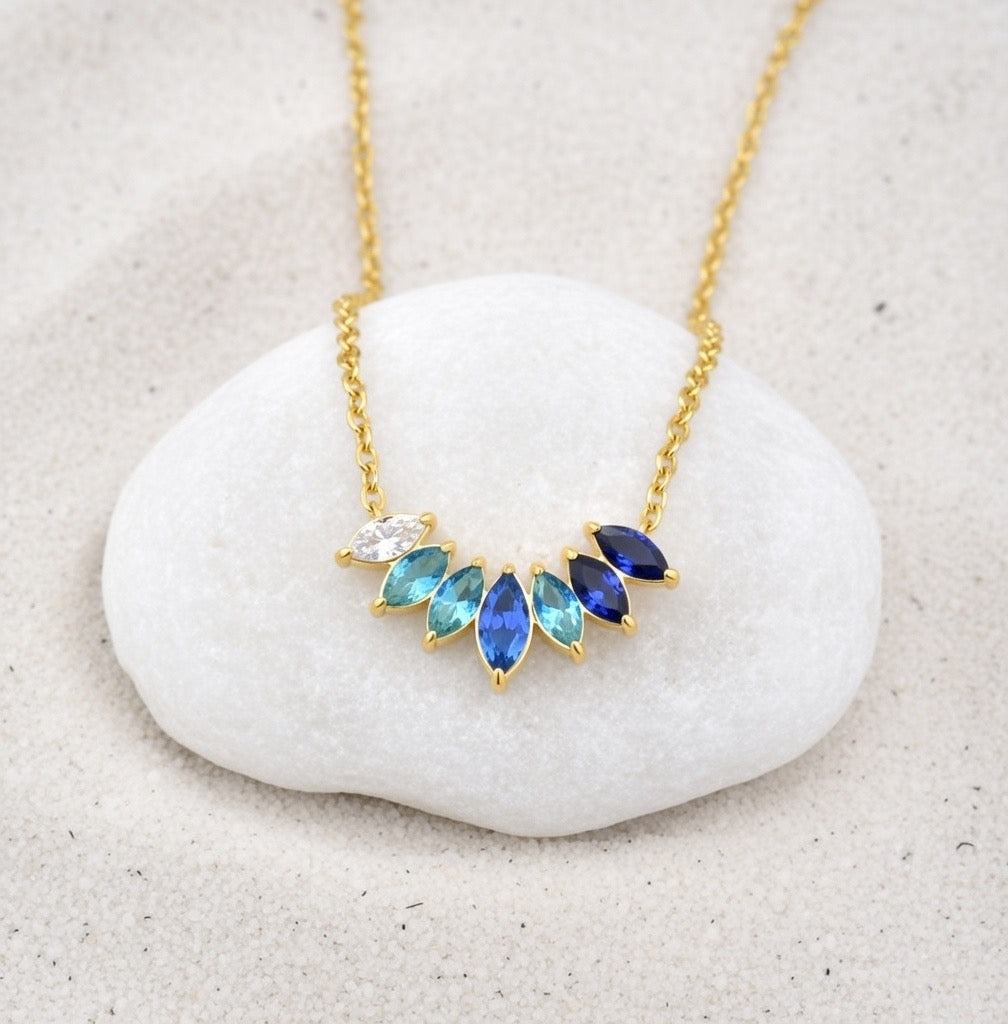 Daphne ~ Ocean blue CZ necklace image 2