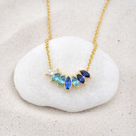 Daphne ~ Ocean blue CZ necklace image 2