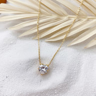 Tiffany ~ Gold CZ stone necklace image 5