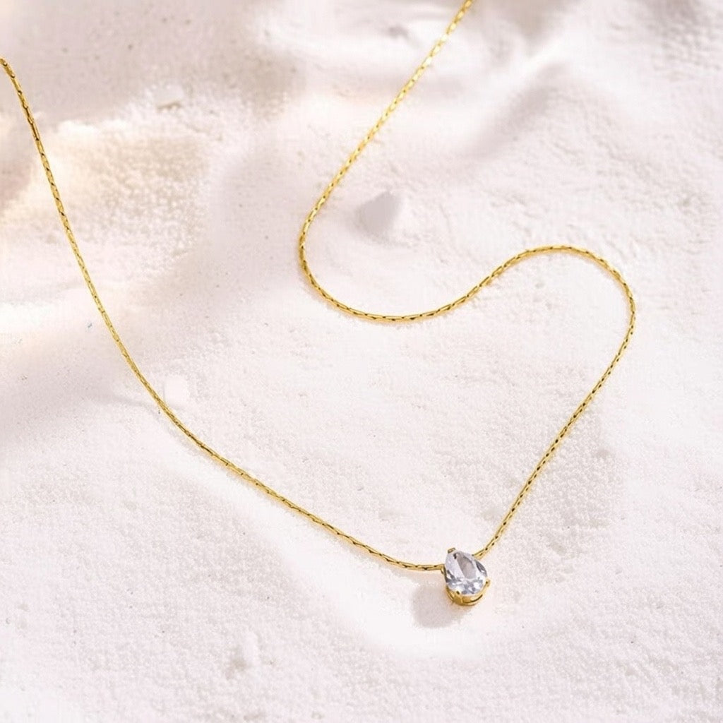 Avery ~ Gold tear drop necklace image 5