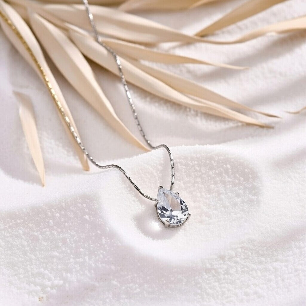 Avery ~ Silver tear drop necklace image 2