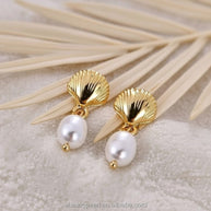 KiKi ~ Seashell & Freshwater pearl earrings image 6