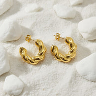 Jaxie ~ Gold Twist hoops gold image 4
