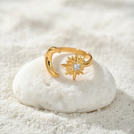Misty ~ Gold Sun and Moon ring image 5