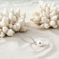 Seya ~ Silver freshwater pearl necklace image 1