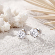 Lennie ~ Silver roman numerals studs image 0
