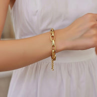 Aster ~ Gold chunky bracelet image 0