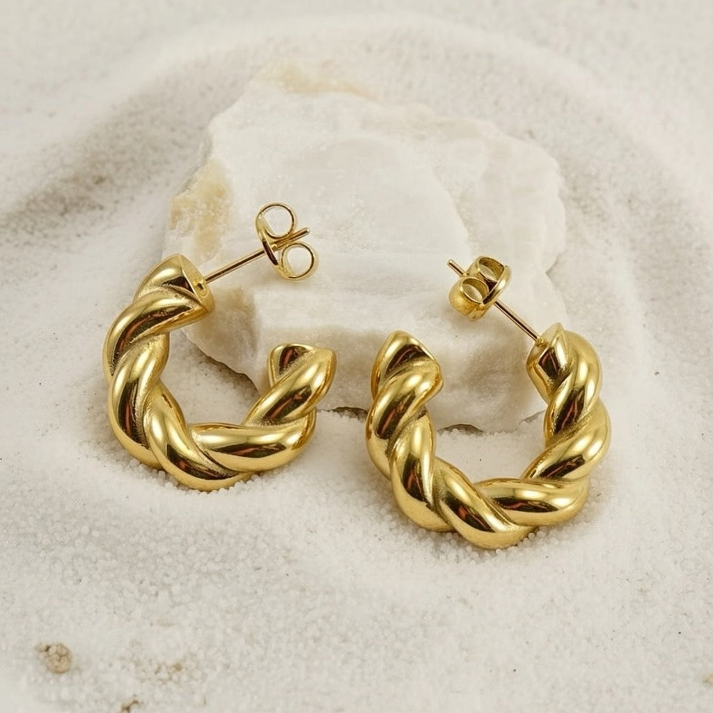 Jaxie ~ Gold Twist hoops gold image 6