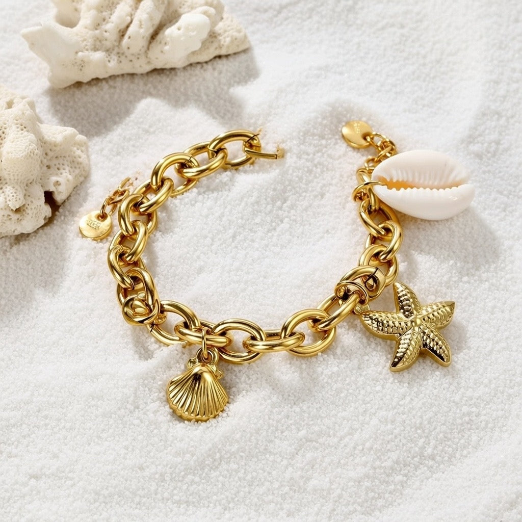 Anastasia ~ Gold sea charm bracelet image 7
