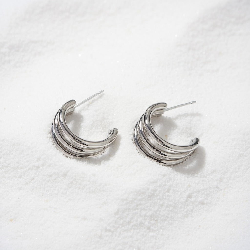 Haven ~ Silver statement hoops image 3