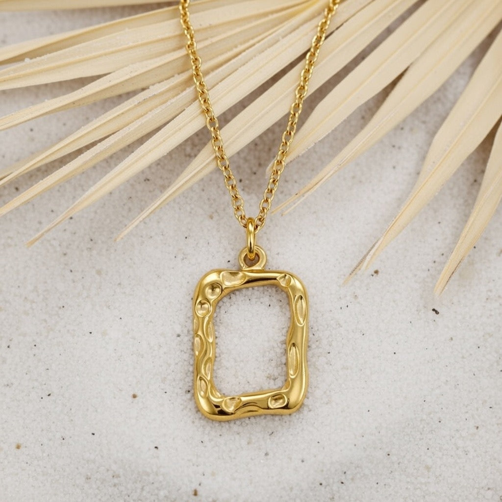 Ivy ~  Gold square necklace image 1
