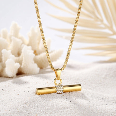 Elowyn ~ CZ bar necklace image 1