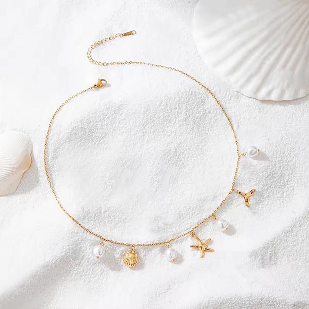 Zara v2 ~ Shell and fin charm necklace image 2