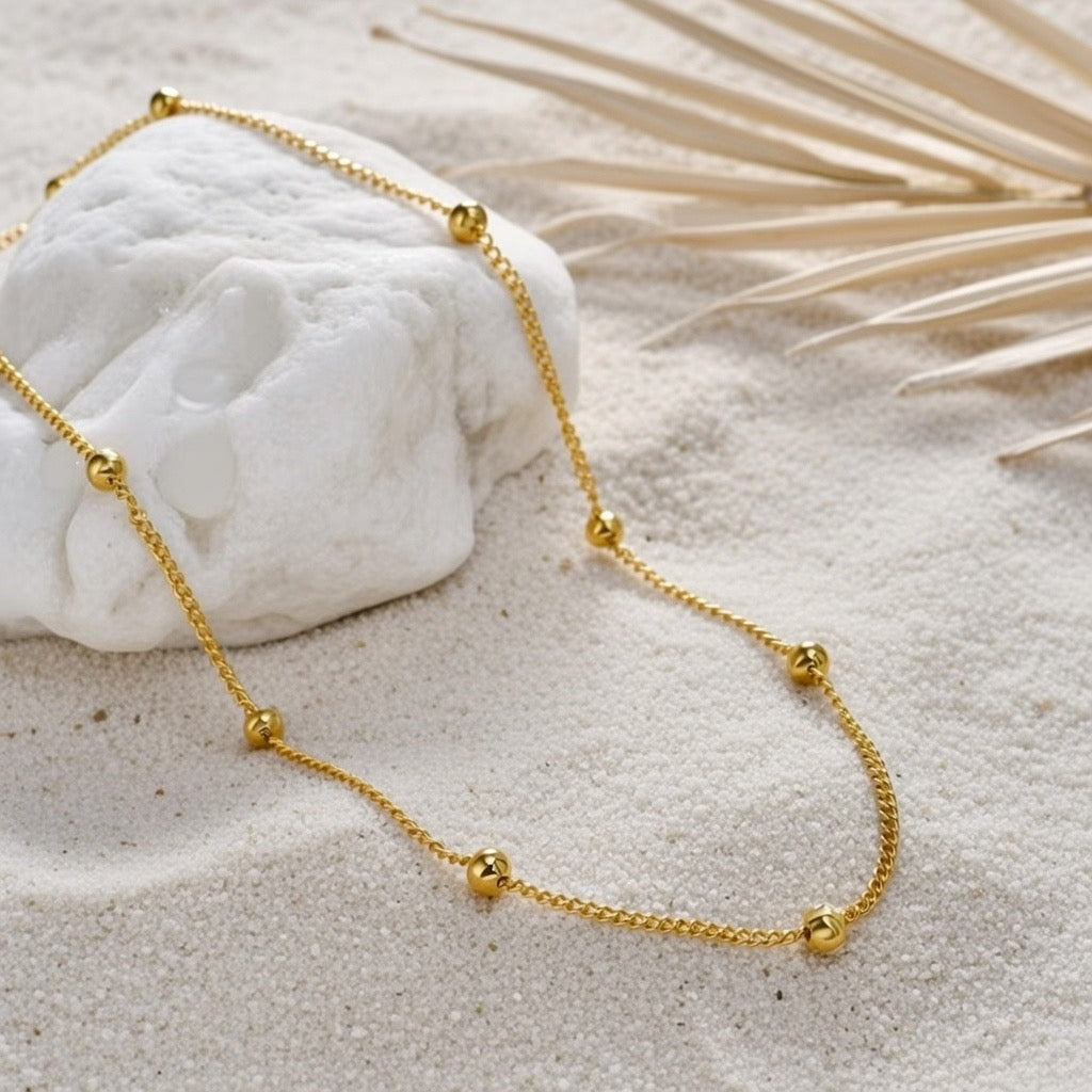 Gia ~ Gold ball chain necklace image 4